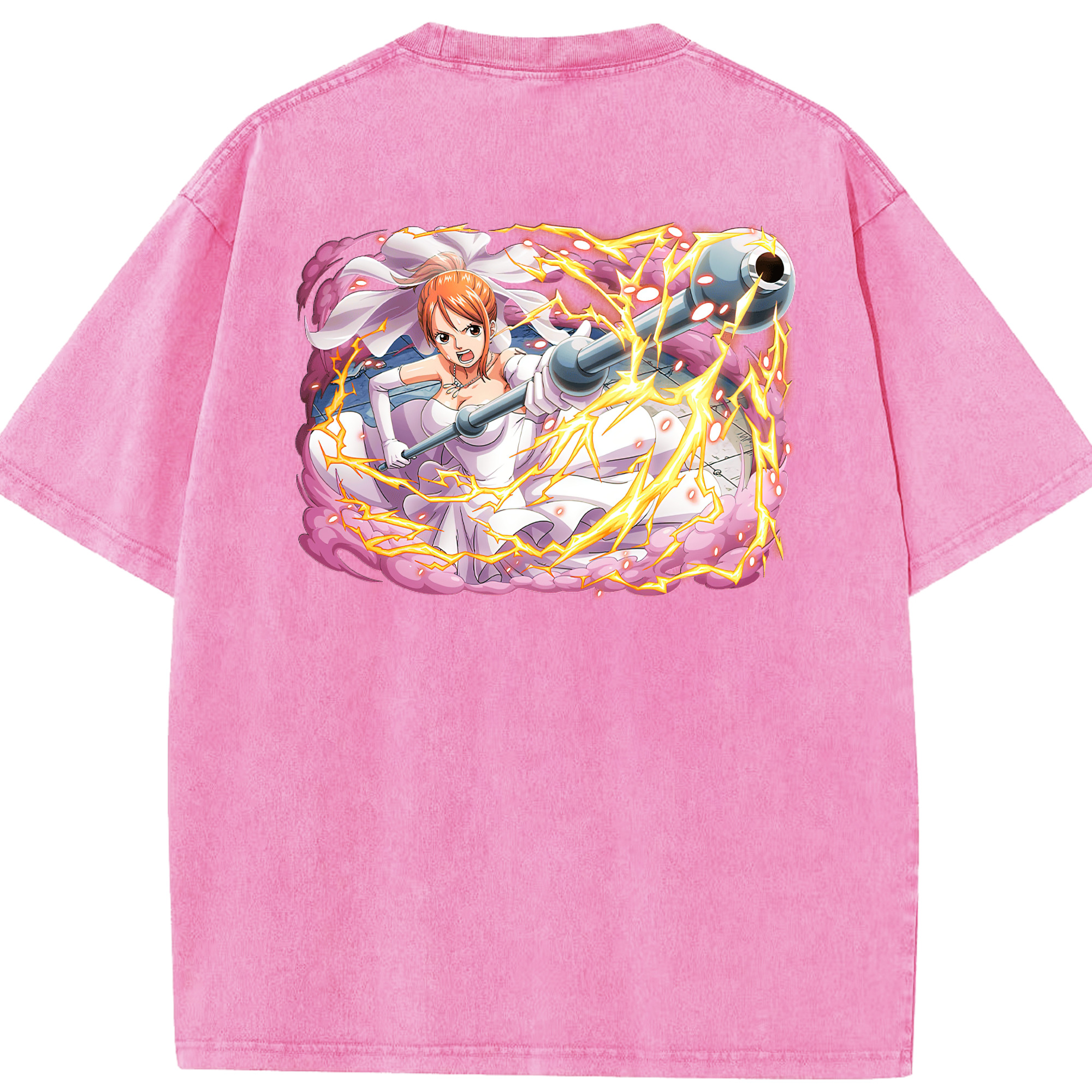 ワンピース ナミ ONE PIECE Nami 綿100% ヴィンテージ風 半袖Tシャツ（背面プリント）
